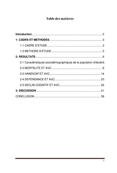 Morbimortalité des AVC au CNHU H.K Maga de Cotonou