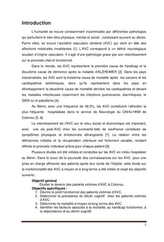 Morbimortalité des AVC au CNHU H.K Maga de Cotonou