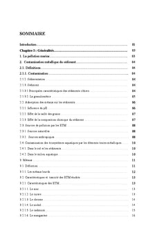 Évaluation de la contamination métallique du sédiment marin
