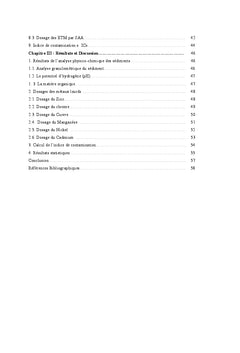 Évaluation de la contamination métallique du sédiment marin