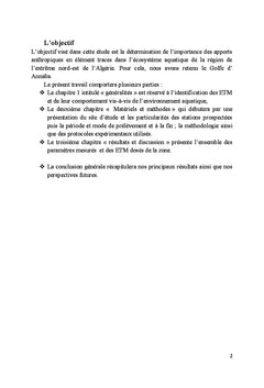 Évaluation de la contamination métallique du sédiment marin
