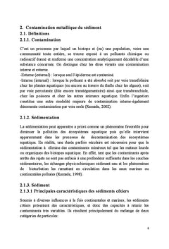 Évaluation de la contamination métallique du sédiment marin