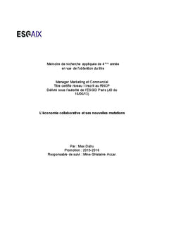 L'économie collaborative et ses nouvelles mutations