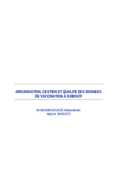 Organisation, gestion et qualité des données de vaccination à Djibouti