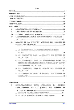Organisation, gestion et qualité des données de vaccination à Djibouti