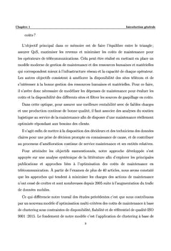 Optimisation des coûts de maintenance dans le secteur de telecoms