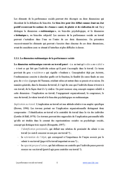 La performance sociale au travail