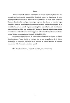 Diversification du portefeuille de credits et rentabilite bancaire