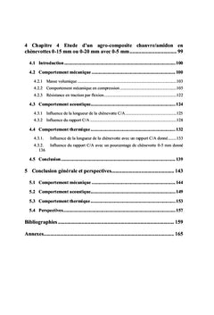 Developpement et optimisation d'un agro-composite chenevotte et amidon