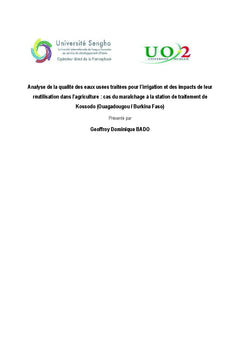 Eaux usees traitees reutilisees en irrigation et impacts agricoles