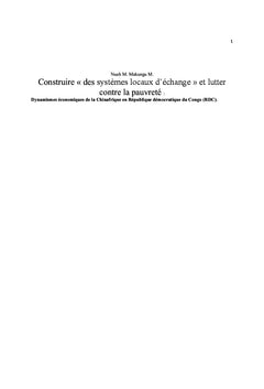 Des échanges locaux contre la pauvreté. Cas des marchands de Zando