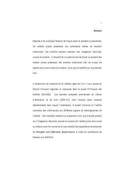 La présence de symptômes émotionnels chez l'enfant placé