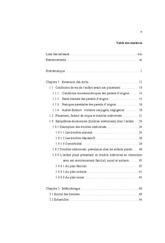 La présence de symptômes émotionnels chez l'enfant placé