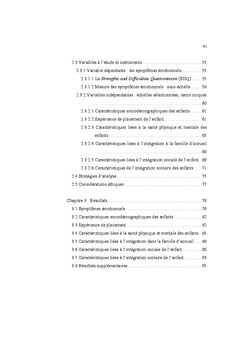 La présence de symptômes émotionnels chez l'enfant placé