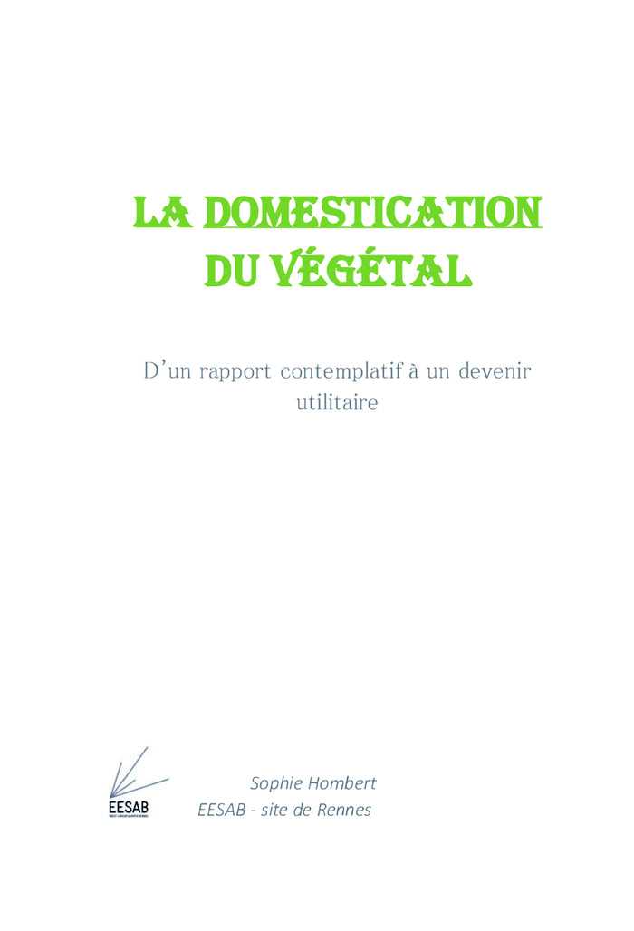La domestication du végétal