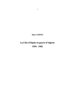La Côte d'Opale en guerre d'Algérie
