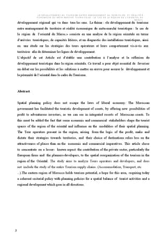L'aménagement touristique dans l'Oriental du Maroc