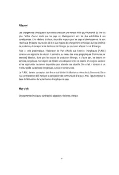 Analyse de la resilience energetique face aux changements climatiques