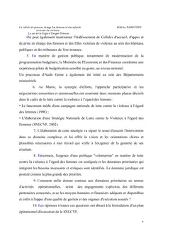 La cellule de prise en charge des femmes et des enfants victimes de violence