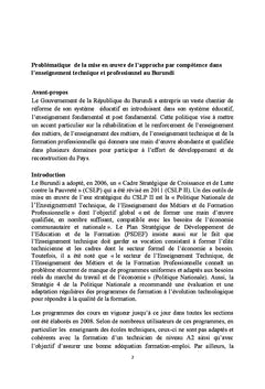 Problematique de mise en oeuvre de l'Approche Par Competence
