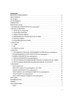 Essais du contrôle de la proliferation de Cissus quadrangularis L.