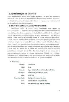 Essais du contrôle de la proliferation de Cissus quadrangularis L.