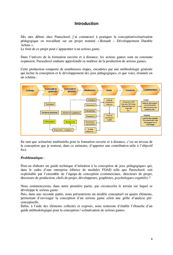 Vers une méthodologie pour la conception des Serious Games