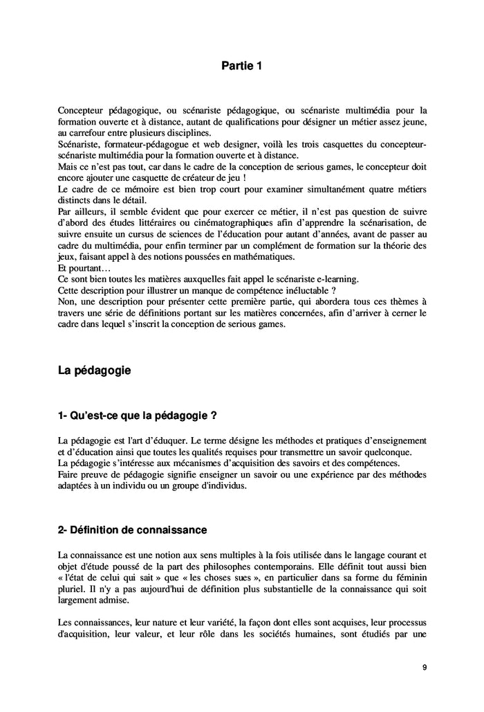 Vers une méthodologie pour la conception des Serious Games