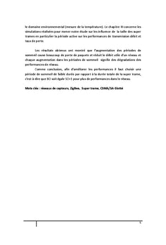 Evaluation de performances des reseaux de capteurs