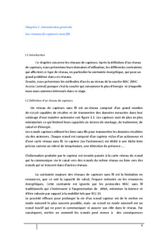 Evaluation de performances des reseaux de capteurs
