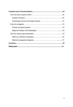 Niveau en français des élèves au Sénégal: Analyses et Perspectives