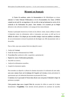 Mise en place d'un système de veille acquisition