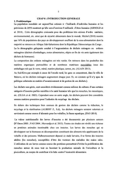 Valeur nutritionnelle des larves des mouches produites sur biomasse