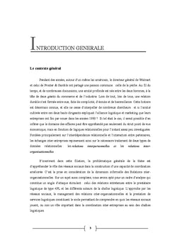 Le role des structures relationnelles dans la prestation logistique