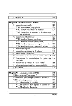 Introduction au microprocesseur 8086: Cours et exercices corriges