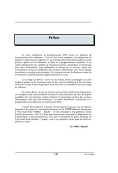 Introduction au microprocesseur 8086: Cours et exercices corriges