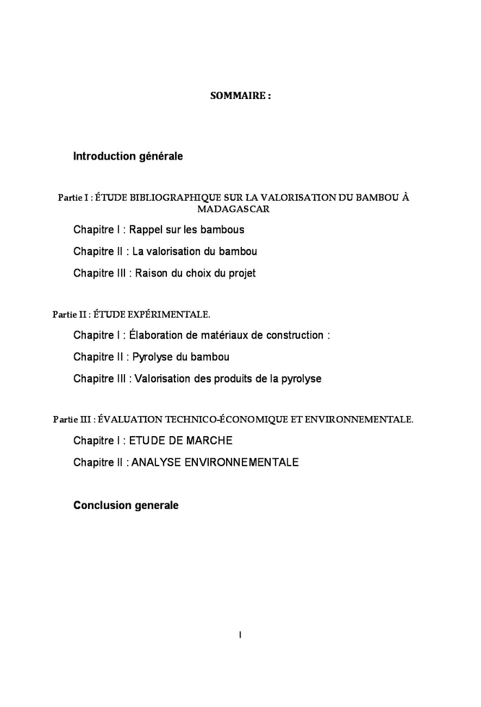 Valorisation du Bambou geant de Madagascar