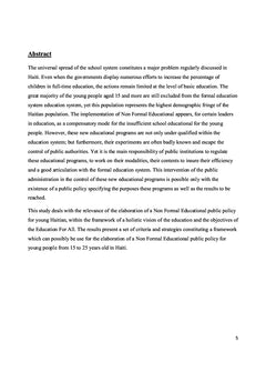 Vers l'élaboration d'une politique d'éducation non formelle en Haiti