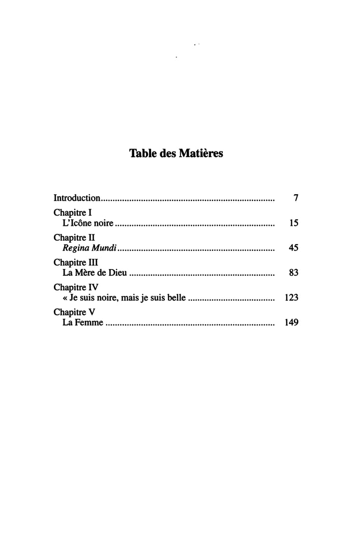 La vierge noire et le mystère marial