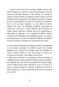 La sociologie au Maghreb Cinquante ans après