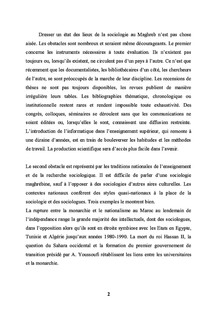 La sociologie au Maghreb Cinquante ans après