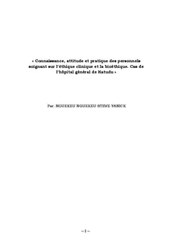 Pratique de l'éthique clinique et bioethique par le personnel soignant