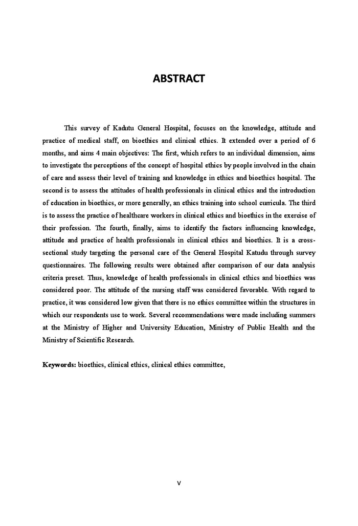 Pratique de l'éthique clinique et bioethique par le personnel soignant