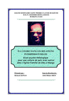 La colere dans les relations interpersonnelles