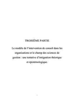 L'intervention de conseil dans les organisations