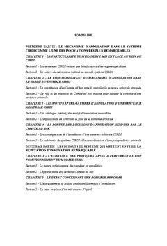 Le controle des sentences arbitrales et le modele CIRDI