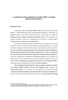 Le controle des sentences arbitrales et le modele CIRDI