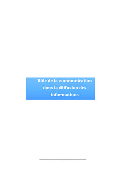 La communication dans la diffusion des informations meteorologiques