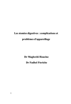 Les stomies digestives