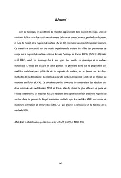 La modelisation en usinage : etude comparative